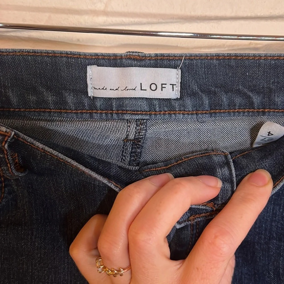 Loft Dark Wash Modern Skinny Ankle Cotton Stretch Jeans, Women’s Size 27 - Picture 3 of 7